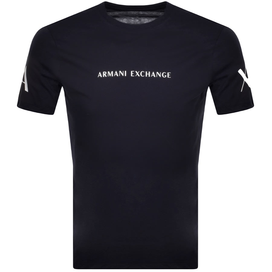Alternative Image for ProductArmani Exchange Crew Neck Logo T Shirt Navy1